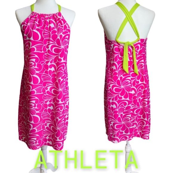 Athleta Pink Print Kokomo Tank Dress XS  New with Tags - Picture 1 of 7